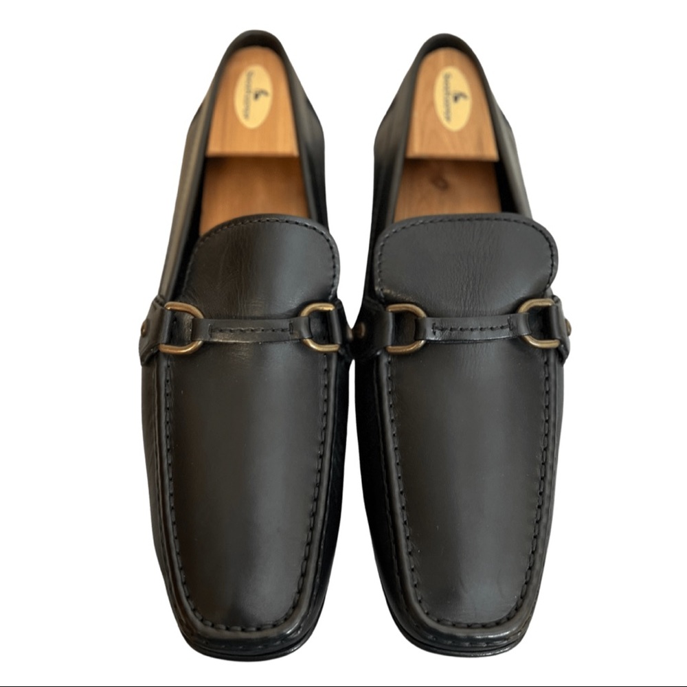 Louis Vuitton black leather loafers